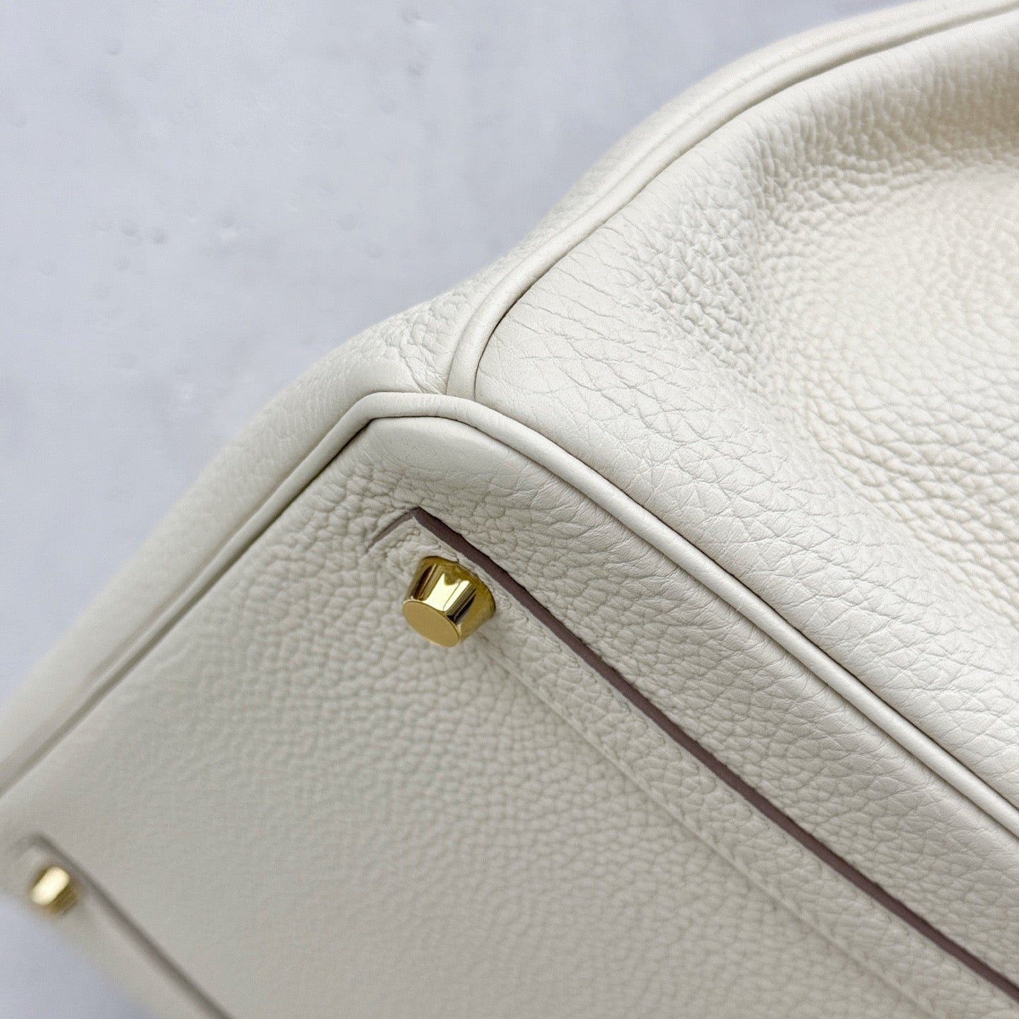 Pre-owned Certified Hermes Birkin 30 in Craie Togo Leather with Golden Hardware, 2020, w/ dust bag, lock and key, rain coat