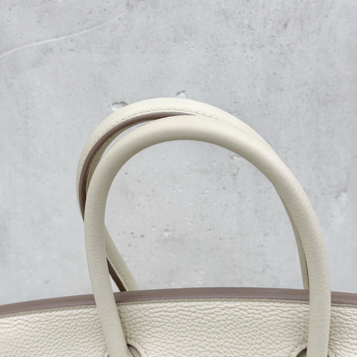 Pre-owned Certified Hermes Birkin 30 in Craie Togo Leather with Golden Hardware, 2020, w/ dust bag, lock and key, rain coat