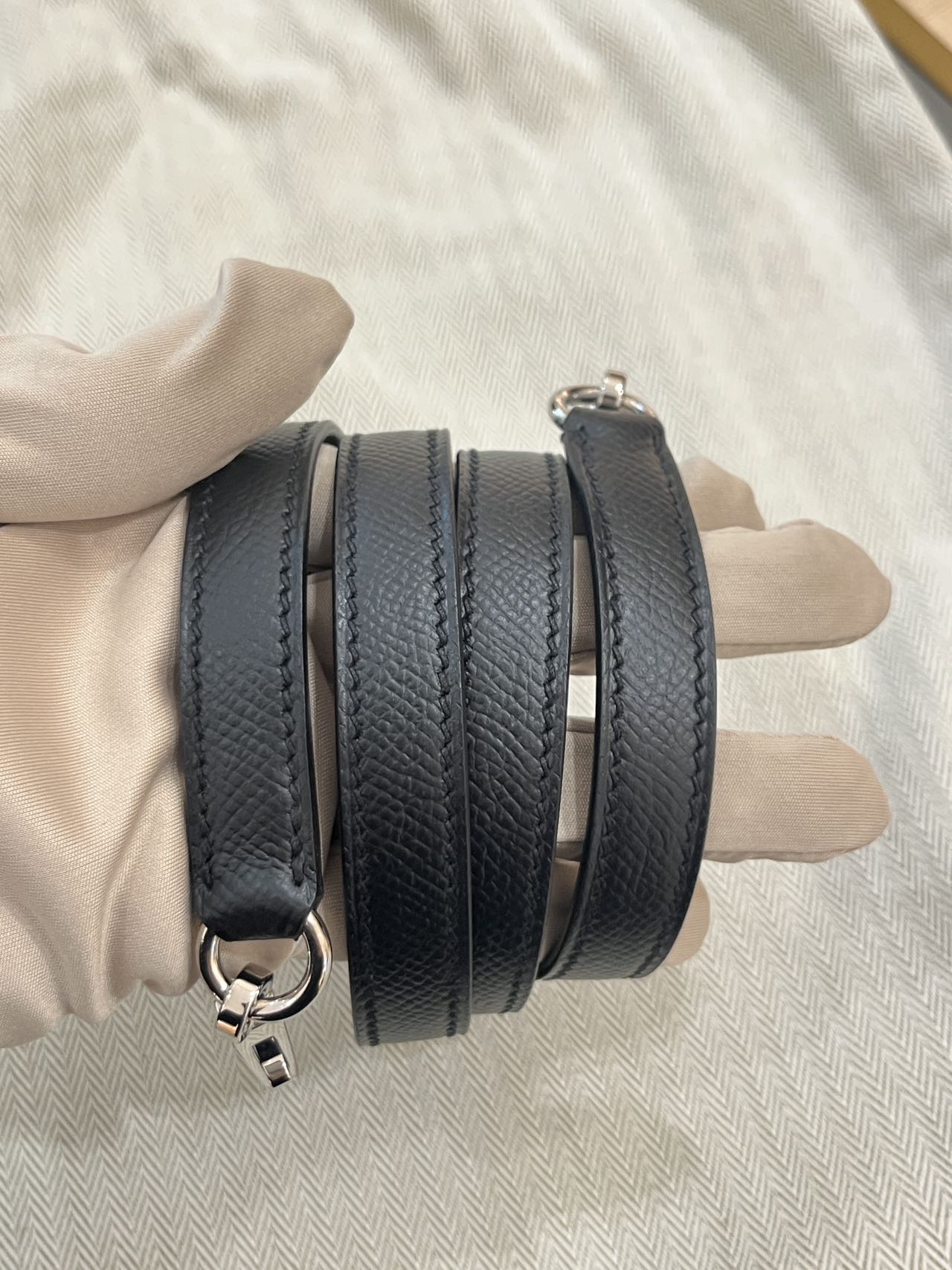 Pre-owned Certified Hermes Kelly 25 Sellier in Black Epsom Leather with Palladium Hardware, 2017, w/ Full Set