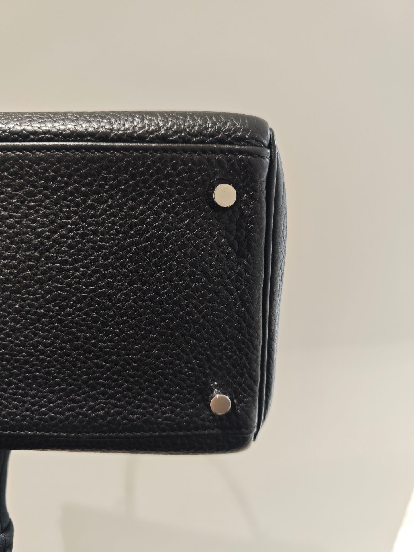 Pre-owned Certified Hermes Kelly 35 in Black Togo Leather with Silver Hardware, 2013, w/ full set