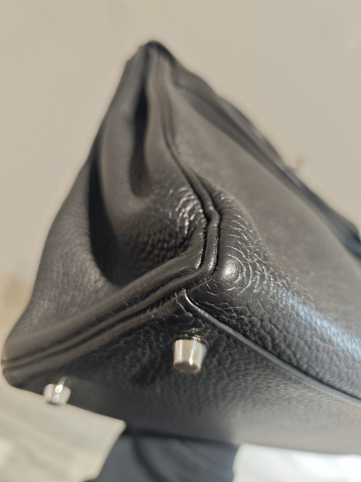 Pre-owned Certified Hermes Kelly 35 in Black Togo Leather with Silver Hardware, 2013, w/ full set