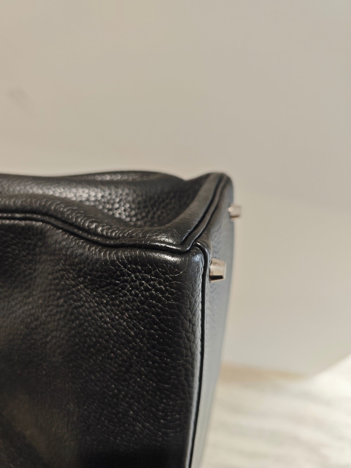 Pre-owned Certified Hermes Kelly 35 in Black Togo Leather with Silver Hardware, 2013, w/ full set