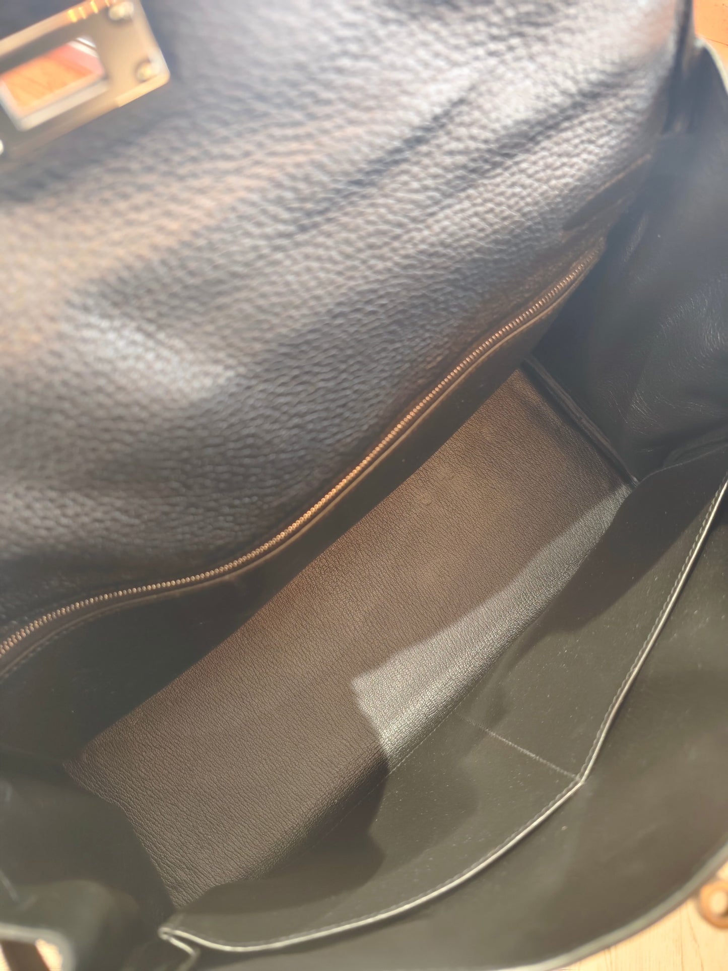 Pre-owned Certified Hermes Kelly 35 in Black Togo Leather with Silver Hardware, 2013, w/ full set