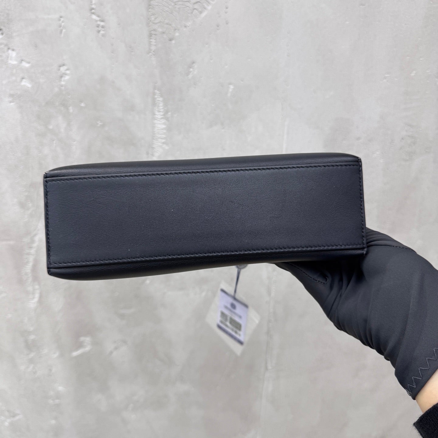 Pre-owned Certified Hermes Kelly Pochette in Black Swift  Leather with Silver Hardware, 2021, w/ full set