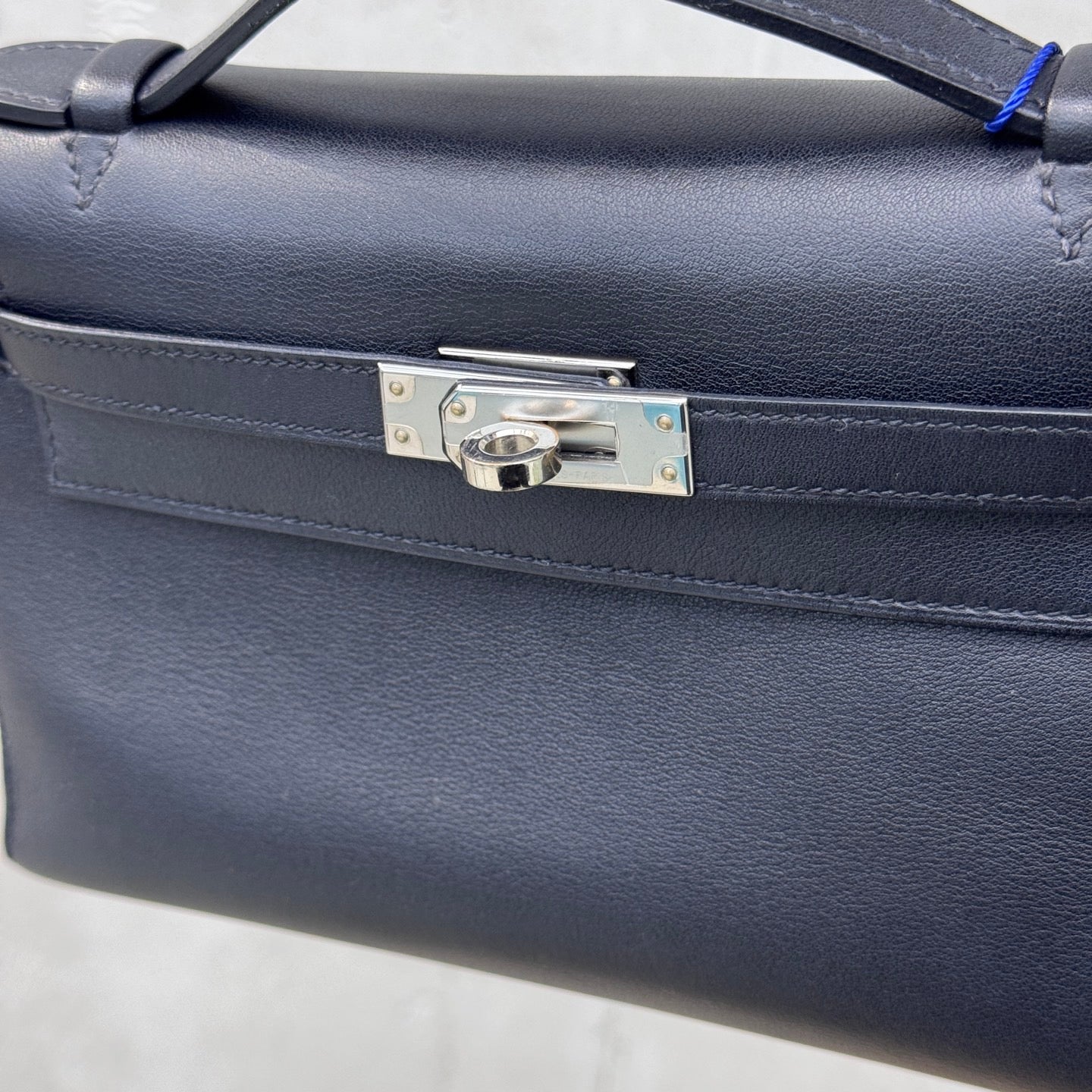 Pre-owned Certified Hermes Kelly Pochette in Black Swift  Leather with Silver Hardware, 2021, w/ full set