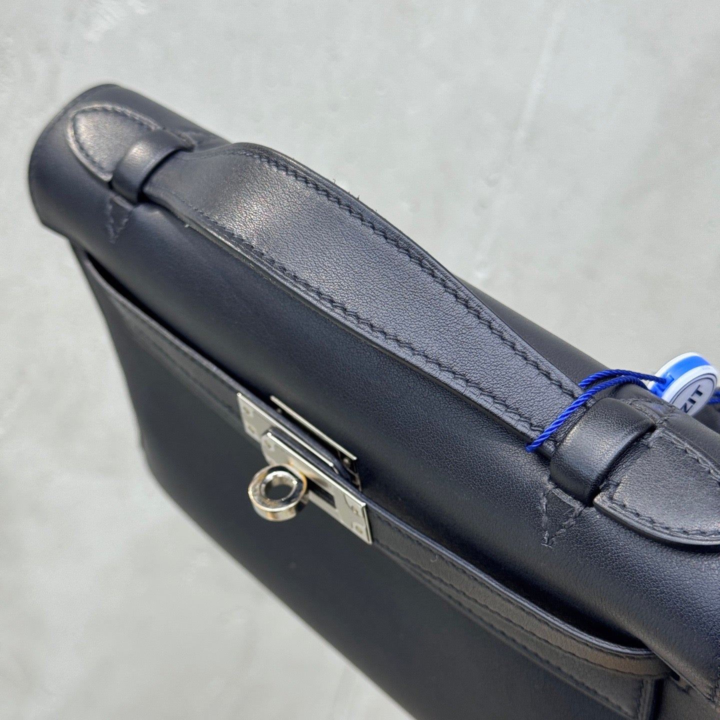 Pre-owned Certified Hermes Kelly Pochette in Black Swift  Leather with Silver Hardware, 2021, w/ full set