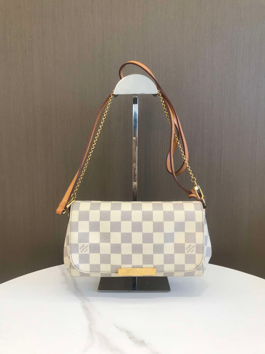 Pre-owned LV Louis Vuitton Favorite Damier Azure Small