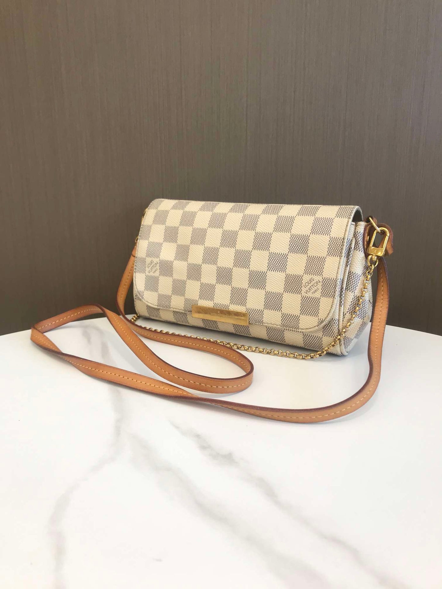 Pre-owned LV Louis Vuitton Favorite Damier Azure Small