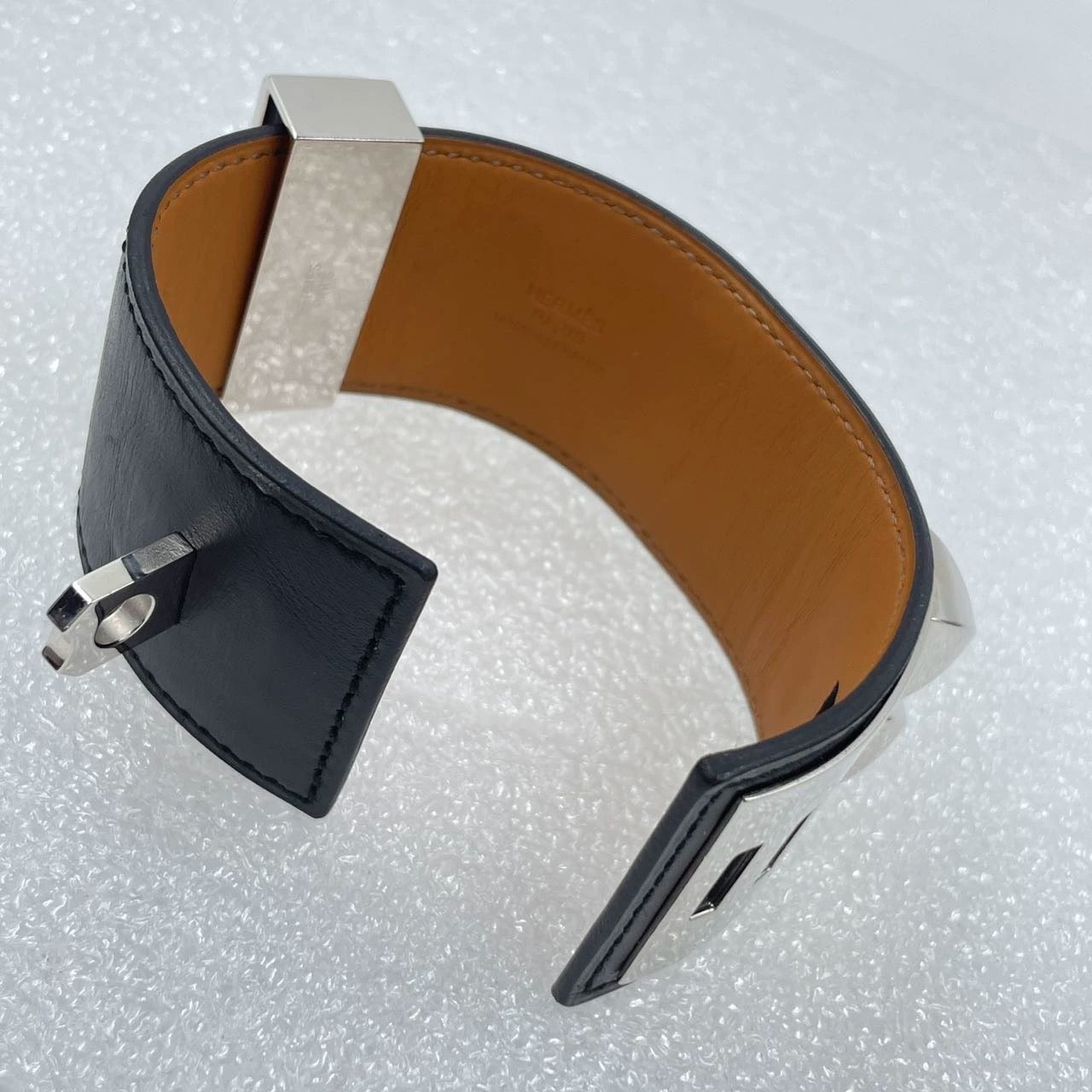 Pre-owned Hermes CDC bracelet black with silver hardware