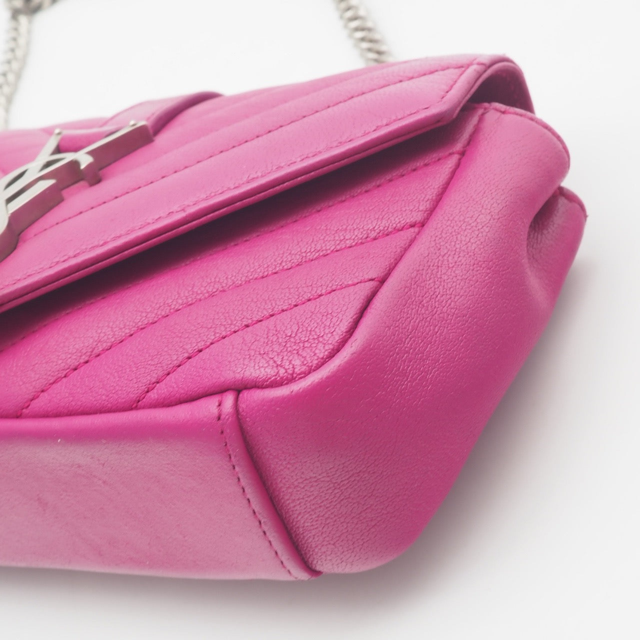 New Gems | Pre-owned YSL Saint Laurent Mini College Flap Crossbody in Rose Pink Sheepskin