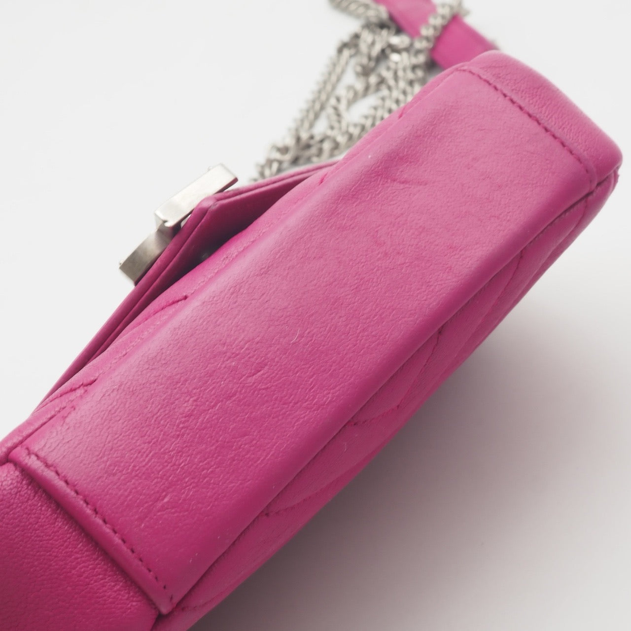 New Gems | Pre-owned YSL Saint Laurent Mini College Flap Crossbody in Rose Pink Sheepskin