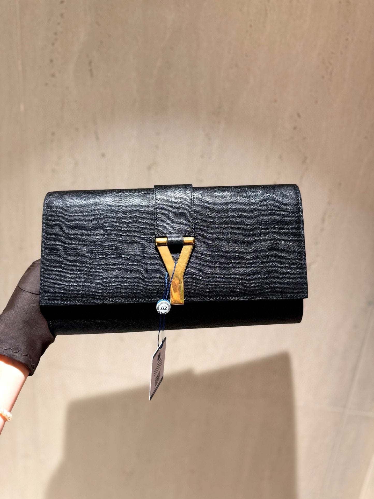 Pre-owned YSL Saint Laurent Chyc Clutch Black, S condition