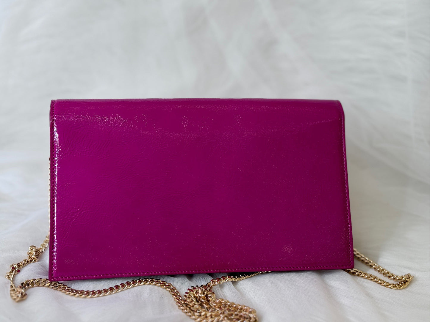 New Gems | Pre-owned YSL Saint Laurent Clutch and Crossbody Pink Waxed Leather Pink