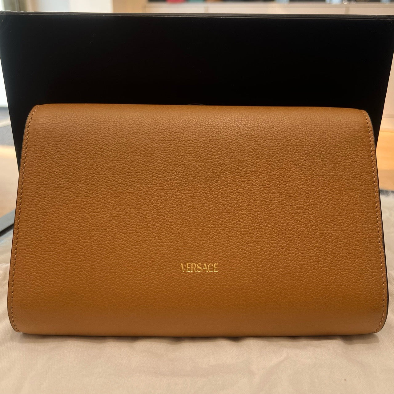 New Gems | Pre-owned Versace Clutch and Crossbody camel brown S-condition