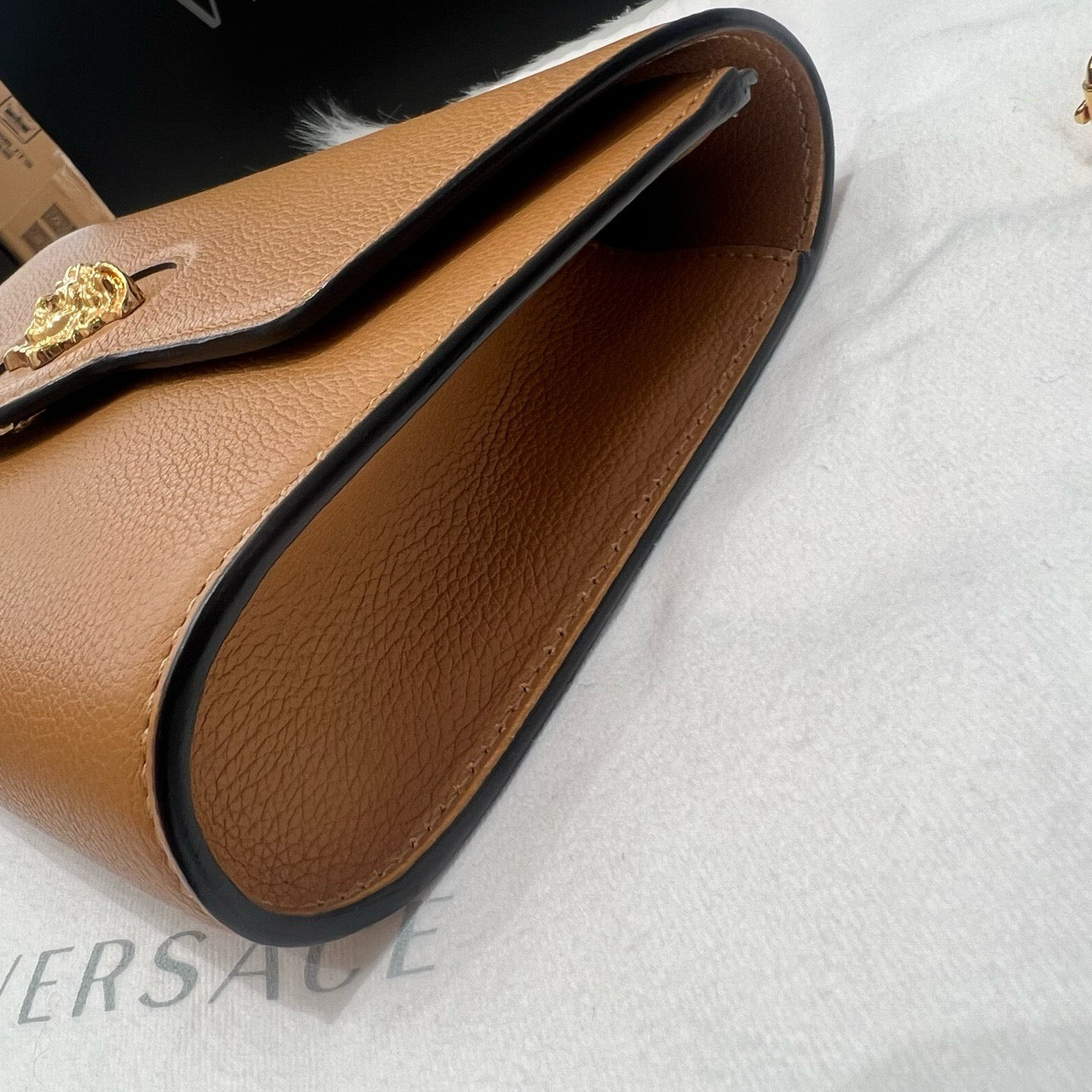 New Gems | Pre-owned Versace Clutch and Crossbody camel brown S-condition