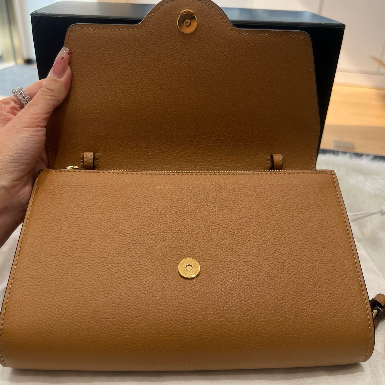 New Gems | Pre-owned Versace Clutch and Crossbody camel brown S-condition