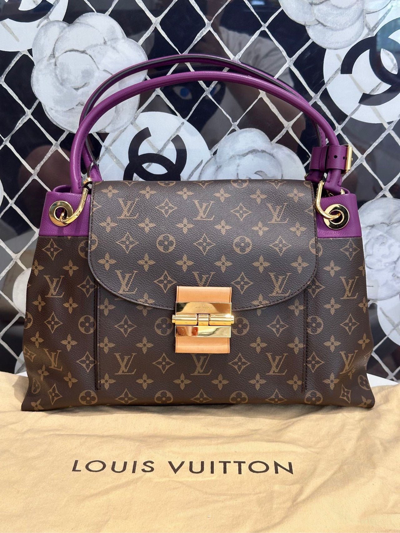 Pre-owned LV Olympe Monogram with Aurore Accents, w/ dust bag