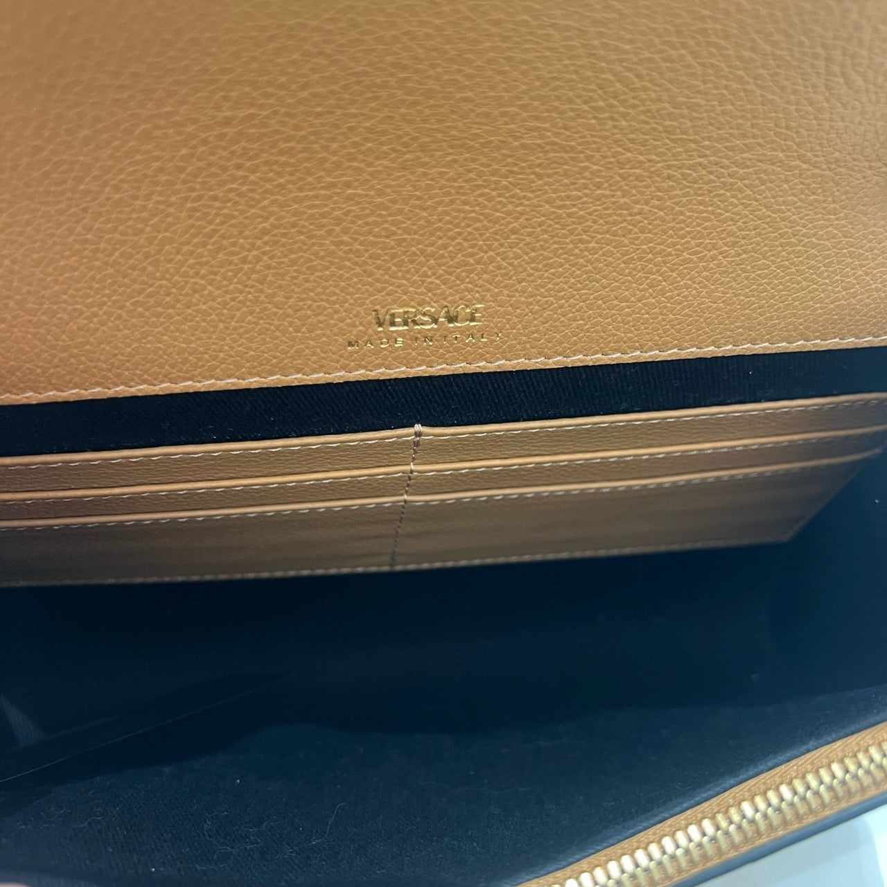 New Gems | Pre-owned Versace Clutch and Crossbody camel brown S-condition