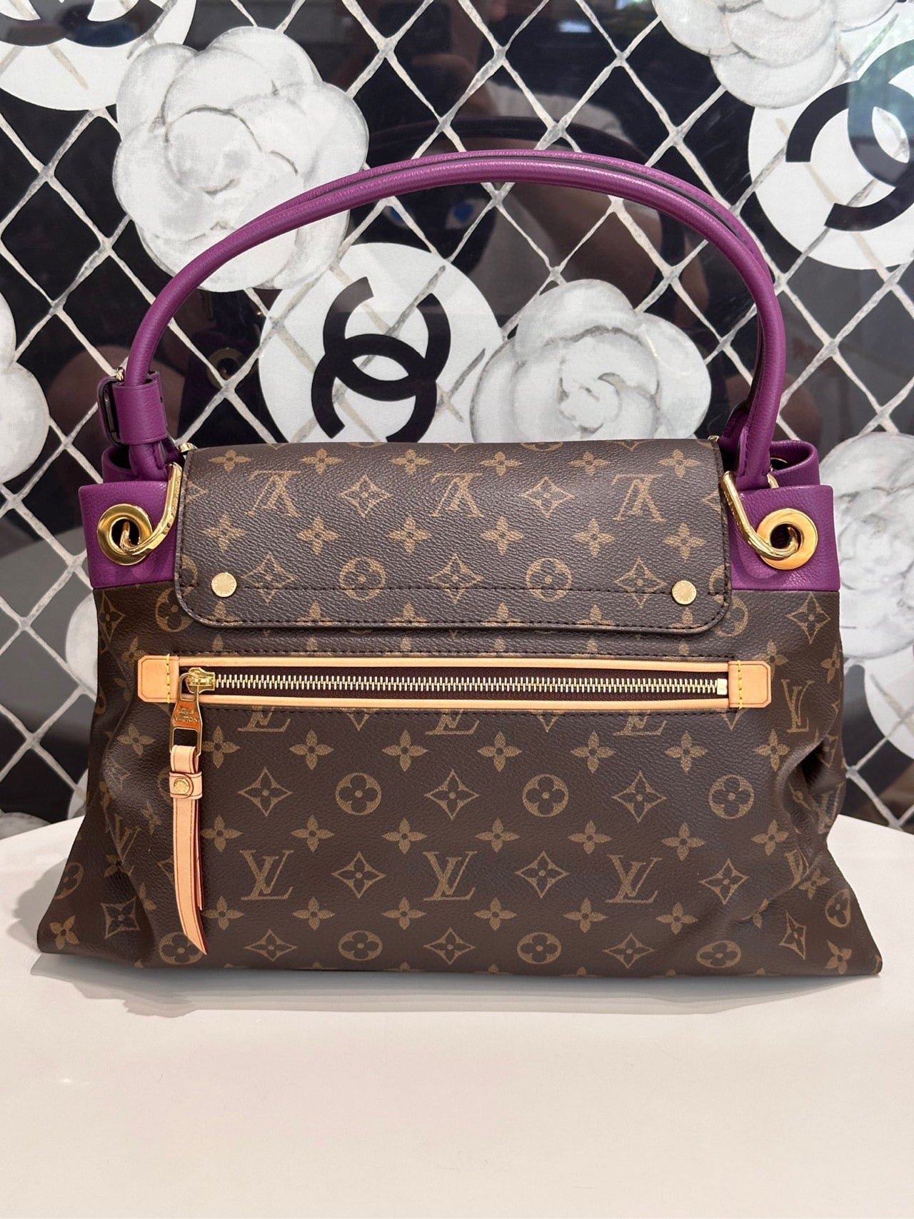 Pre-owned LV Olympe Monogram with Aurore Accents, w/ dust bag