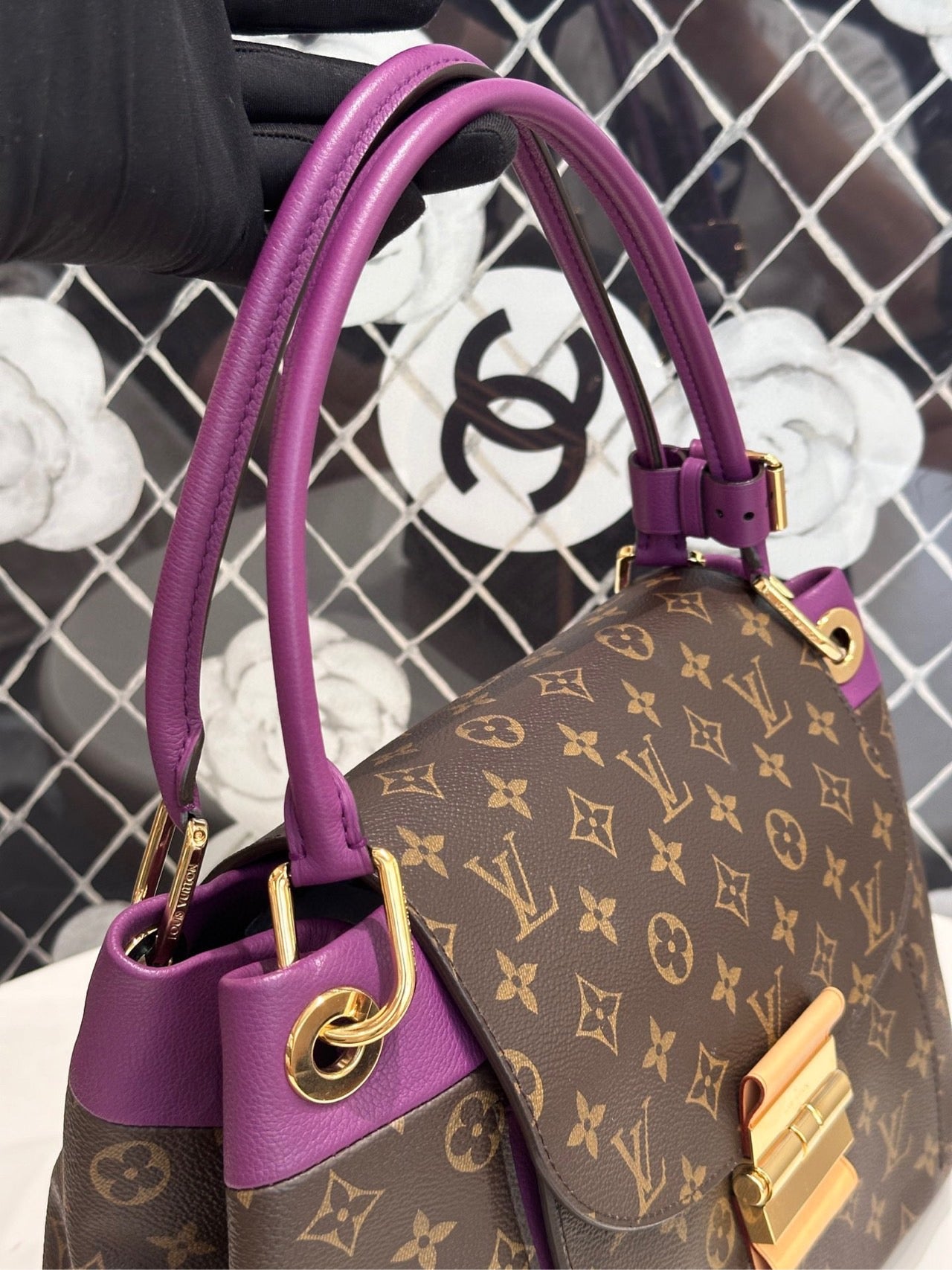 Pre-owned LV Olympe Monogram with Aurore Accents, w/ dust bag