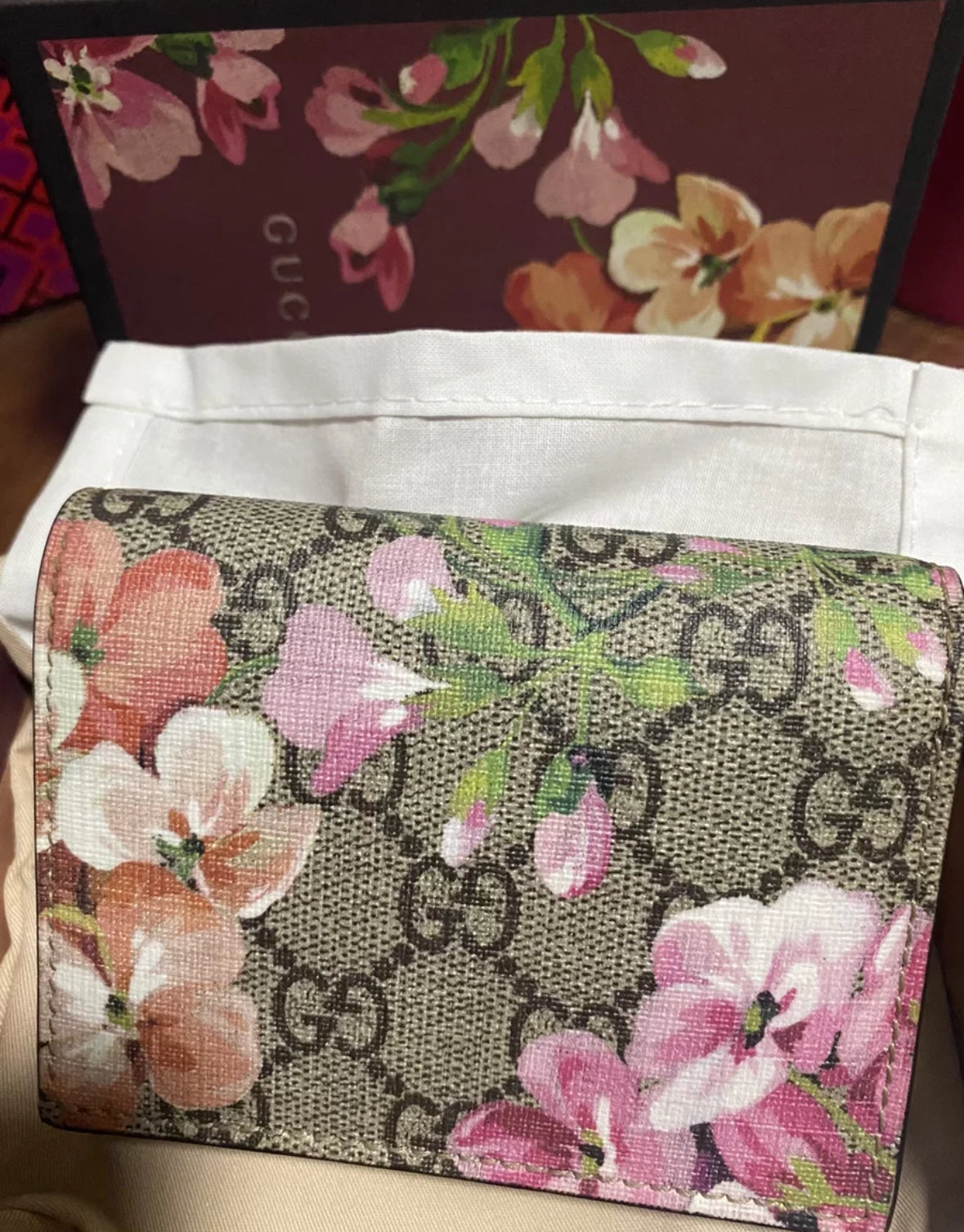 Pre-owned Gucci GG Blooms Small Wallet