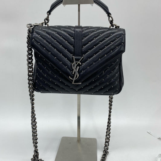 New Gems | Pre-owned YSL Saint Laurent College Medium Black with pearls