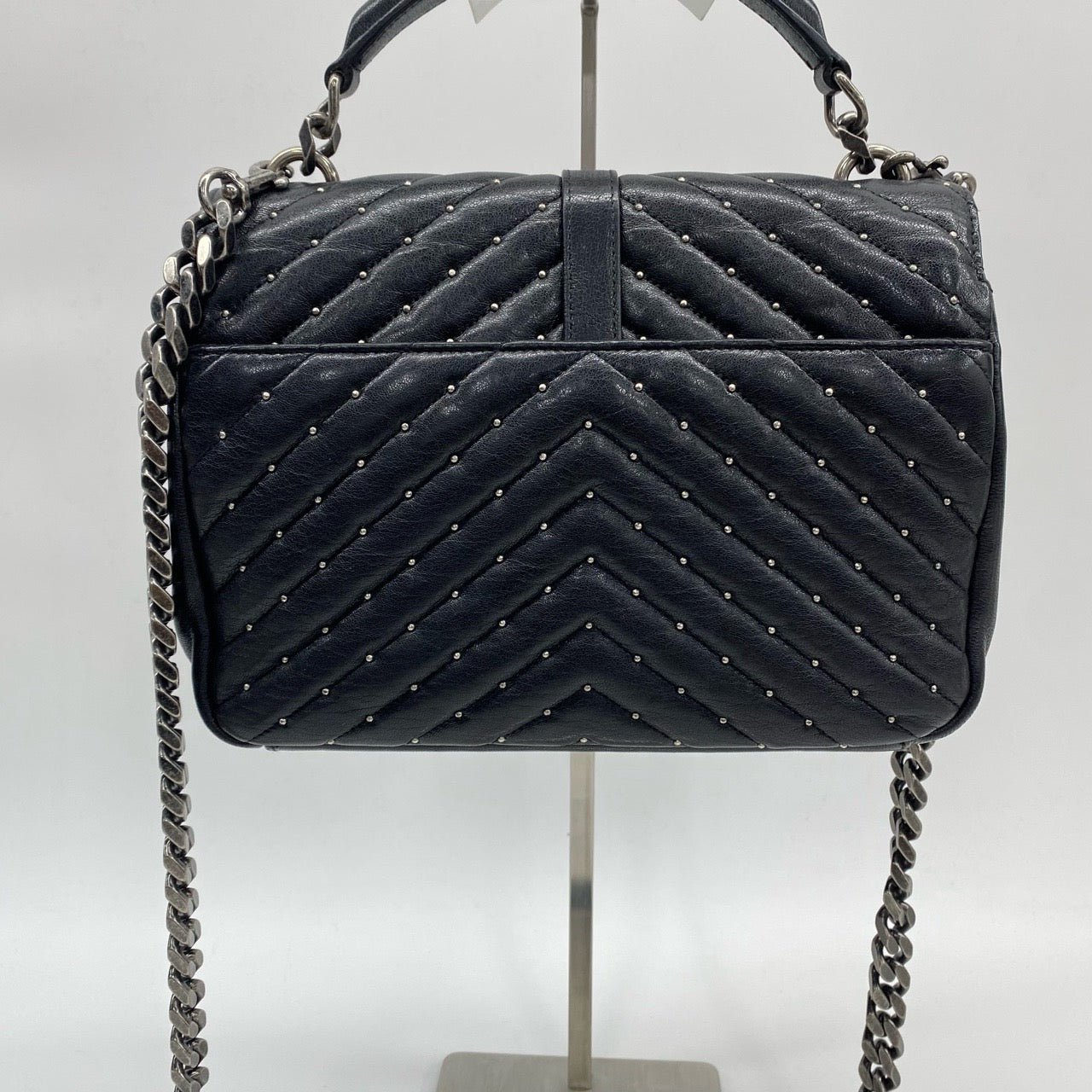 New Gems | Pre-owned YSL Saint Laurent College Medium Black with pearls