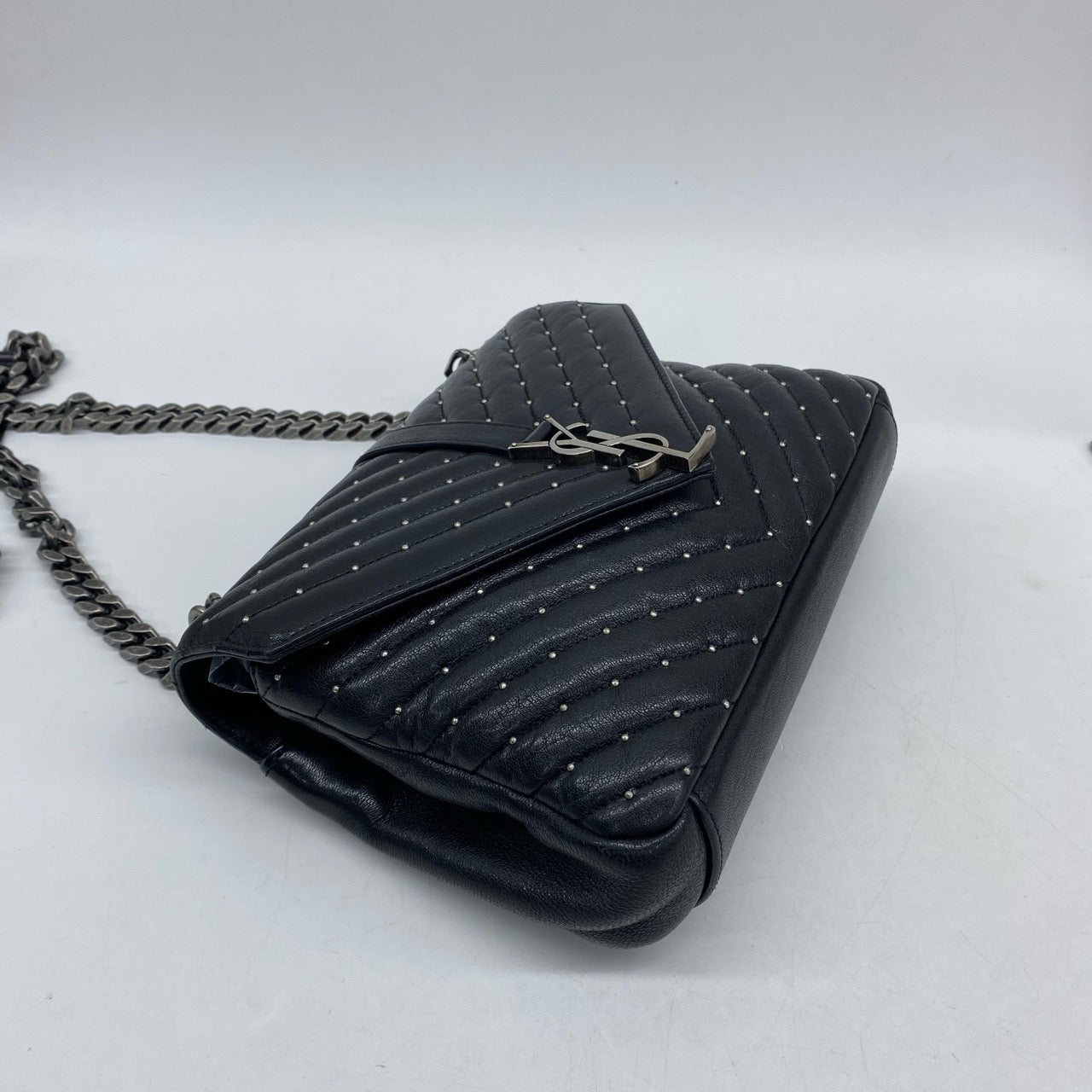 New Gems | Pre-owned YSL Saint Laurent College Medium Black with pearls