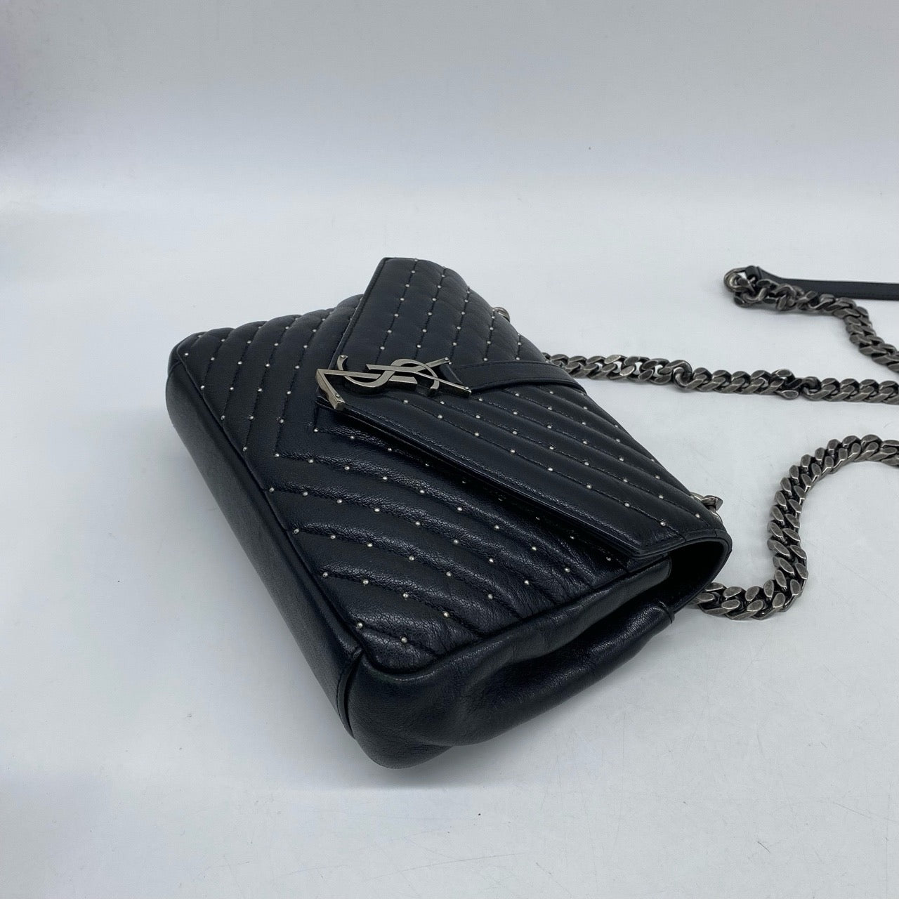 New Gems | Pre-owned YSL Saint Laurent College Medium Black with pearls