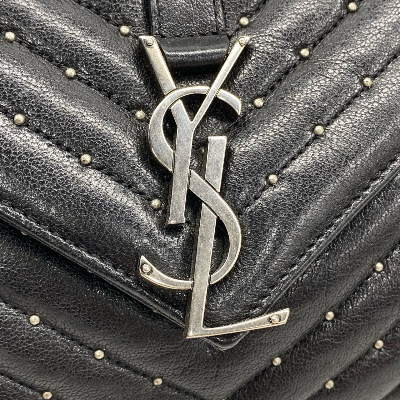 New Gems | Pre-owned YSL Saint Laurent College Medium Black with pearls