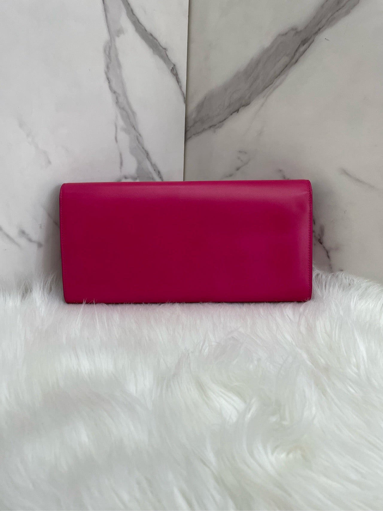 Pre-owned YSL Saint Laurent Clutch Fuchsia Pink