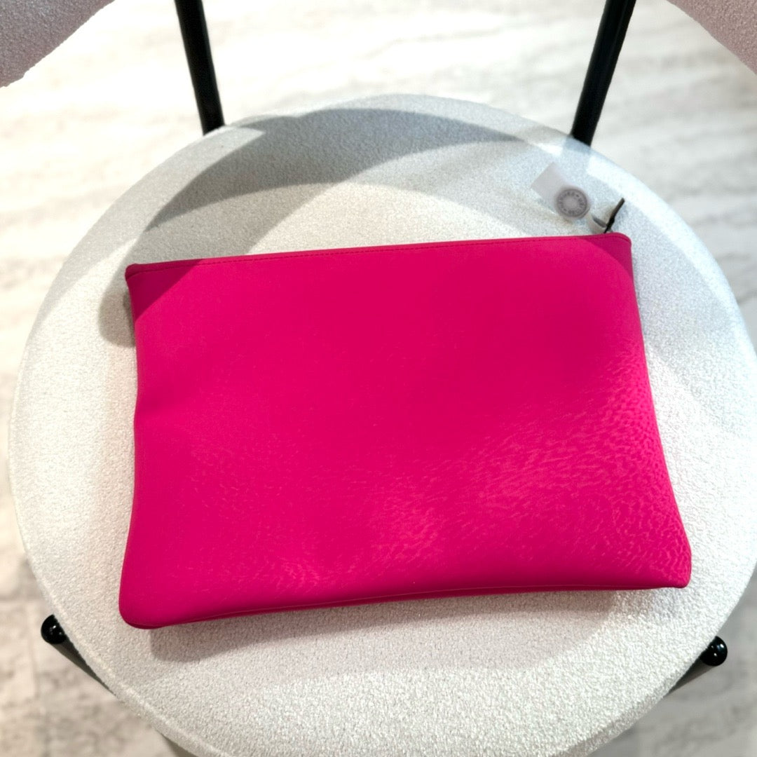 Pre-owned Hermes Neobain Pouch Neon Fuchsia Pink 33cm, New with Tags