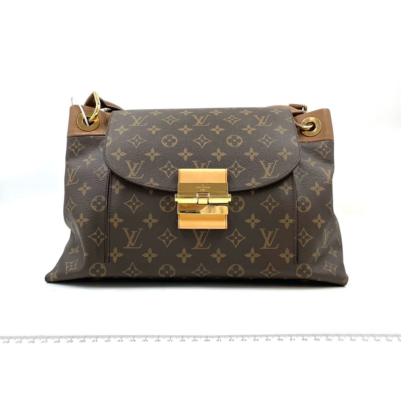 Pre-owned LV Olympe Monogram with Brown Accents, set with a long monogram strap