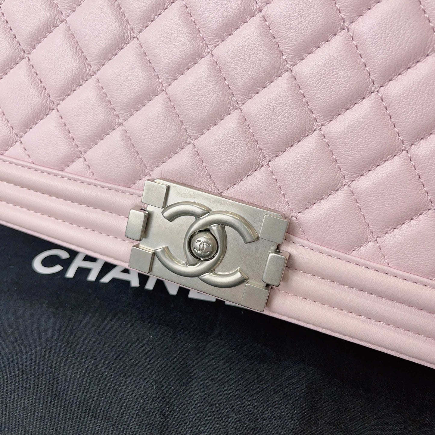 New Gems | Pre-owned Chanel Leboy Medium Soft Pink w/ Brushed Silver Hardware Microchipped