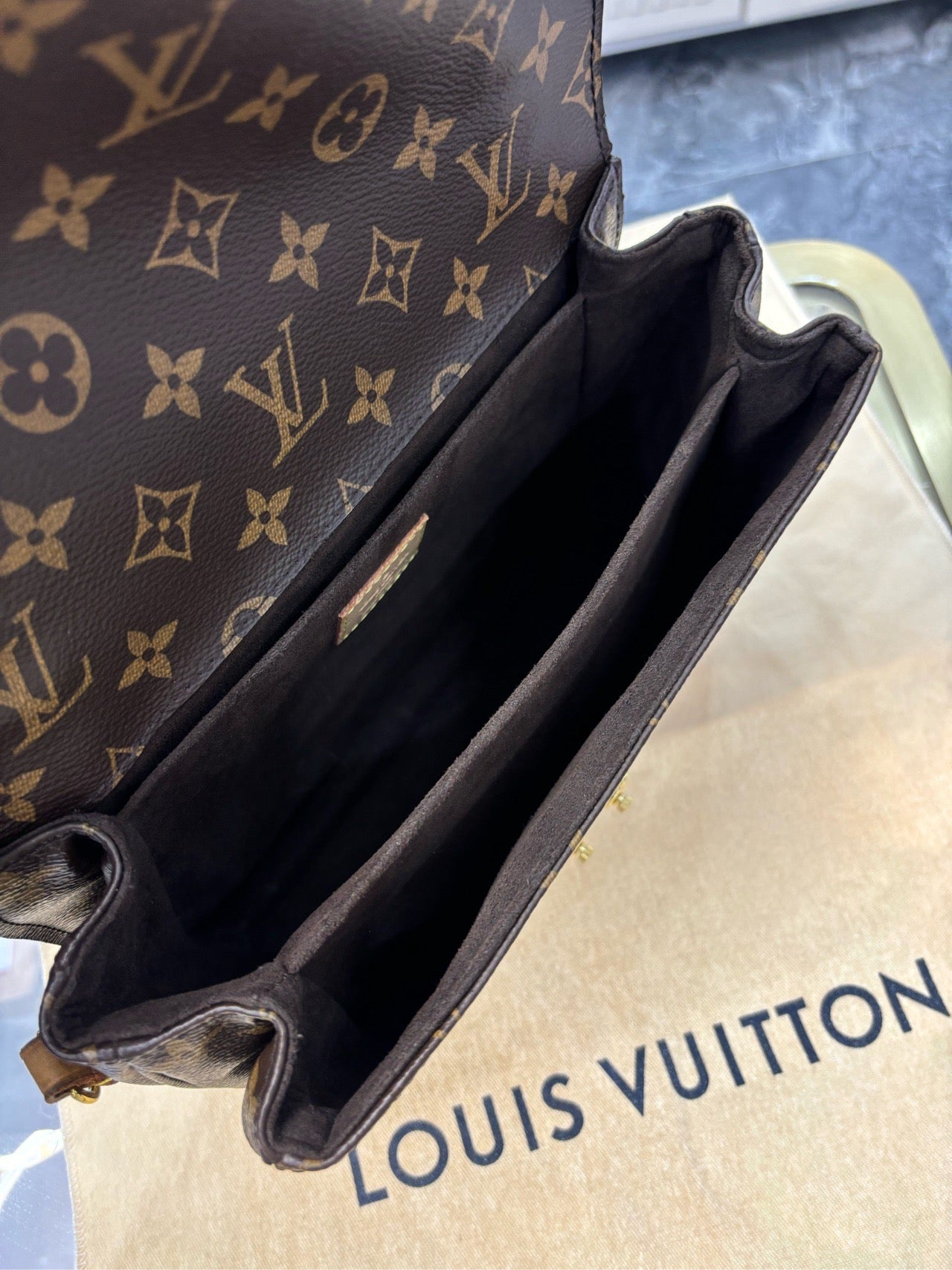 Pre-owned LV Pochette Metis Monogram, 2018, w/ dust bag