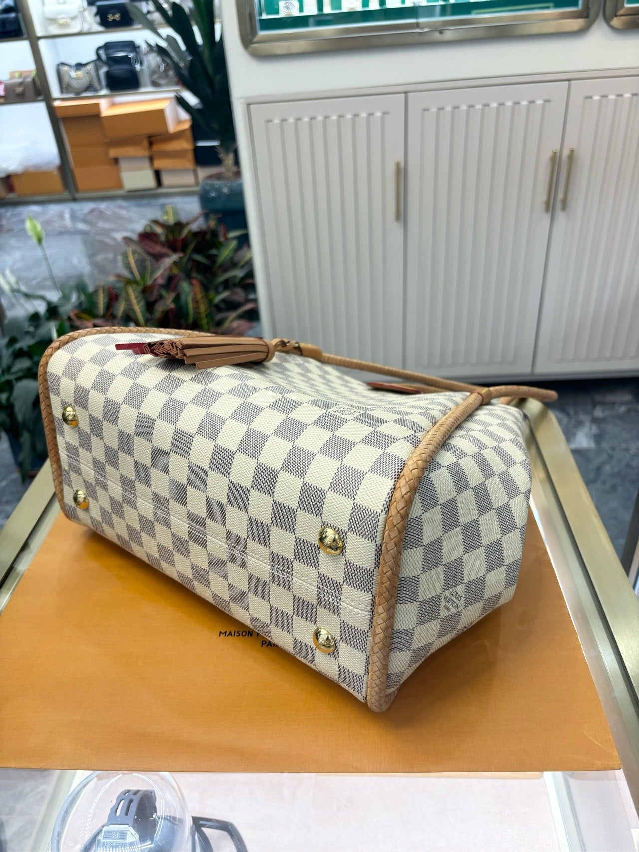 Pre-owned LV Propriano Tote Damier Azure with Pink Interior, 2019