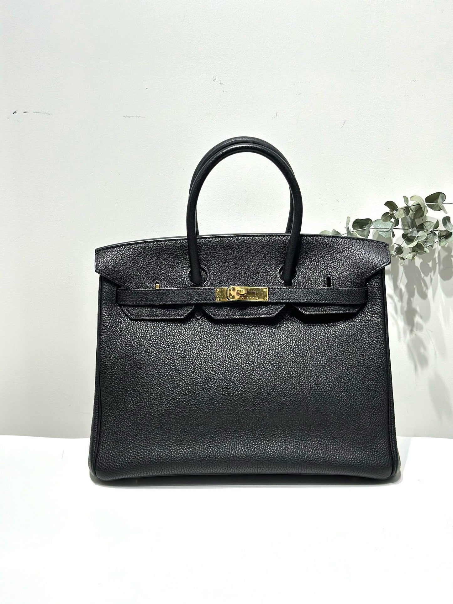 Pre-owned Hermes Birkin 35 Black Togo Leather, Golden hw, 2010, Full Set