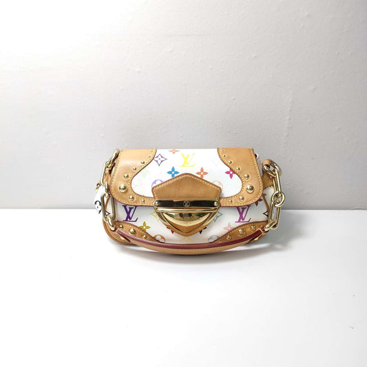 New Gems | Pre-owned LV Louis Vuitton Beverly MM White Multicolore Murakami