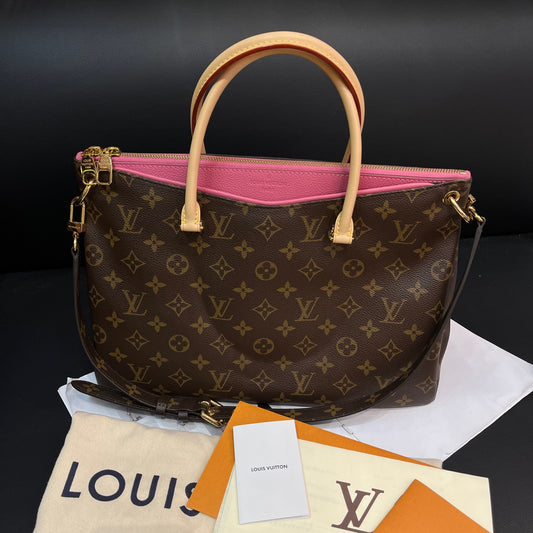 New Gems | Pre-owned LV Louis Vuitton Pallas Tote Monogram with Pink A+ condition with dust bag