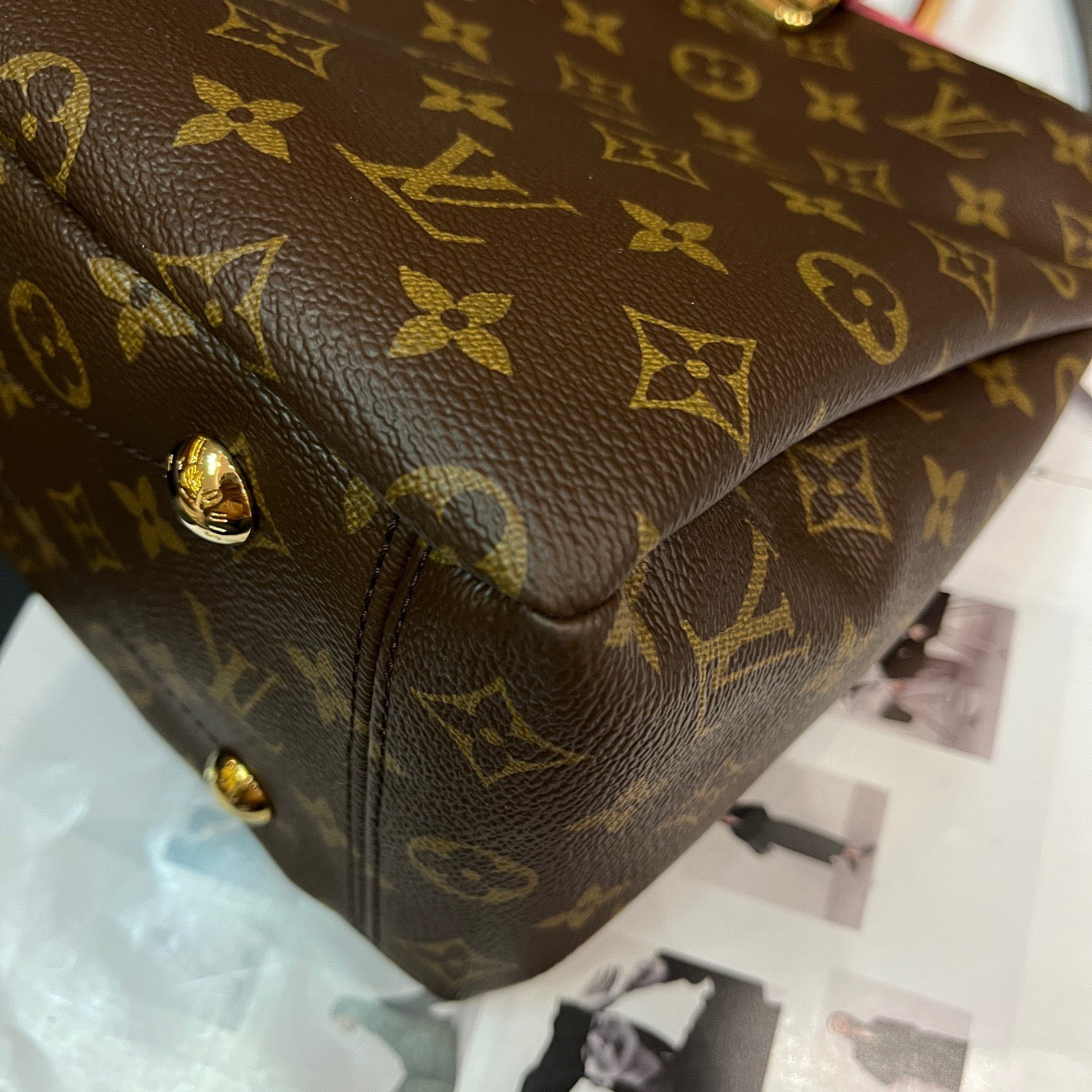 New Gems | Pre-owned LV Louis Vuitton Pallas Tote Monogram with Pink A+ condition with dust bag