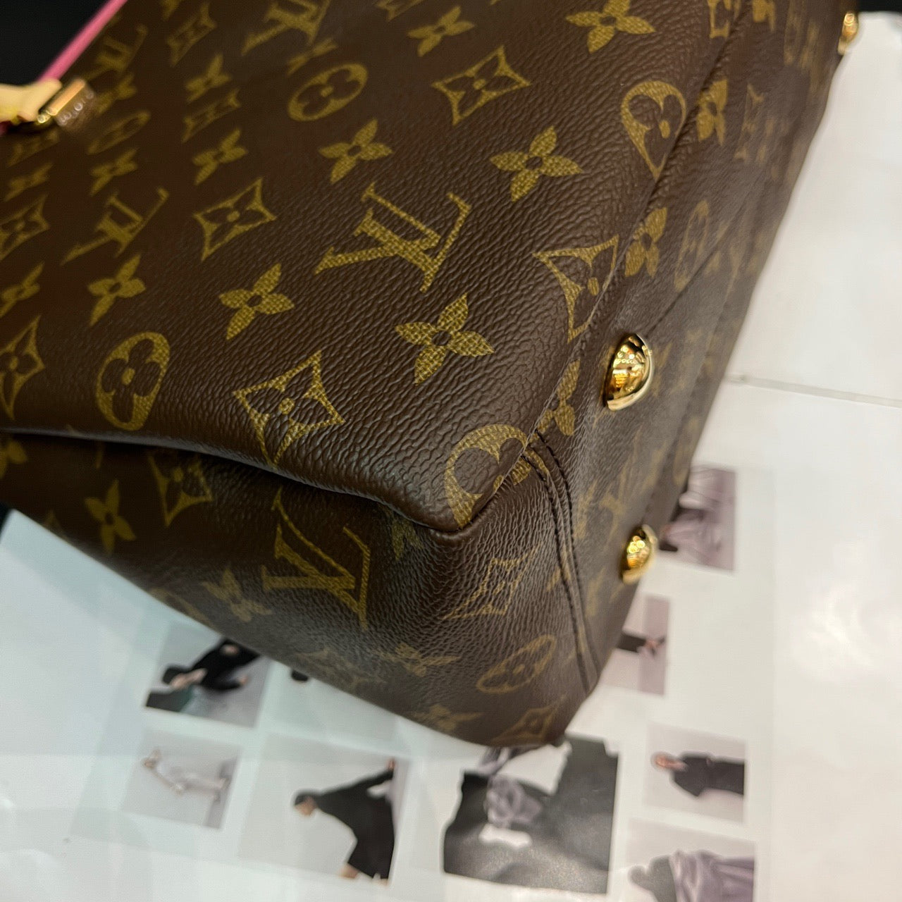 New Gems | Pre-owned LV Louis Vuitton Pallas Tote Monogram with Pink A+ condition with dust bag