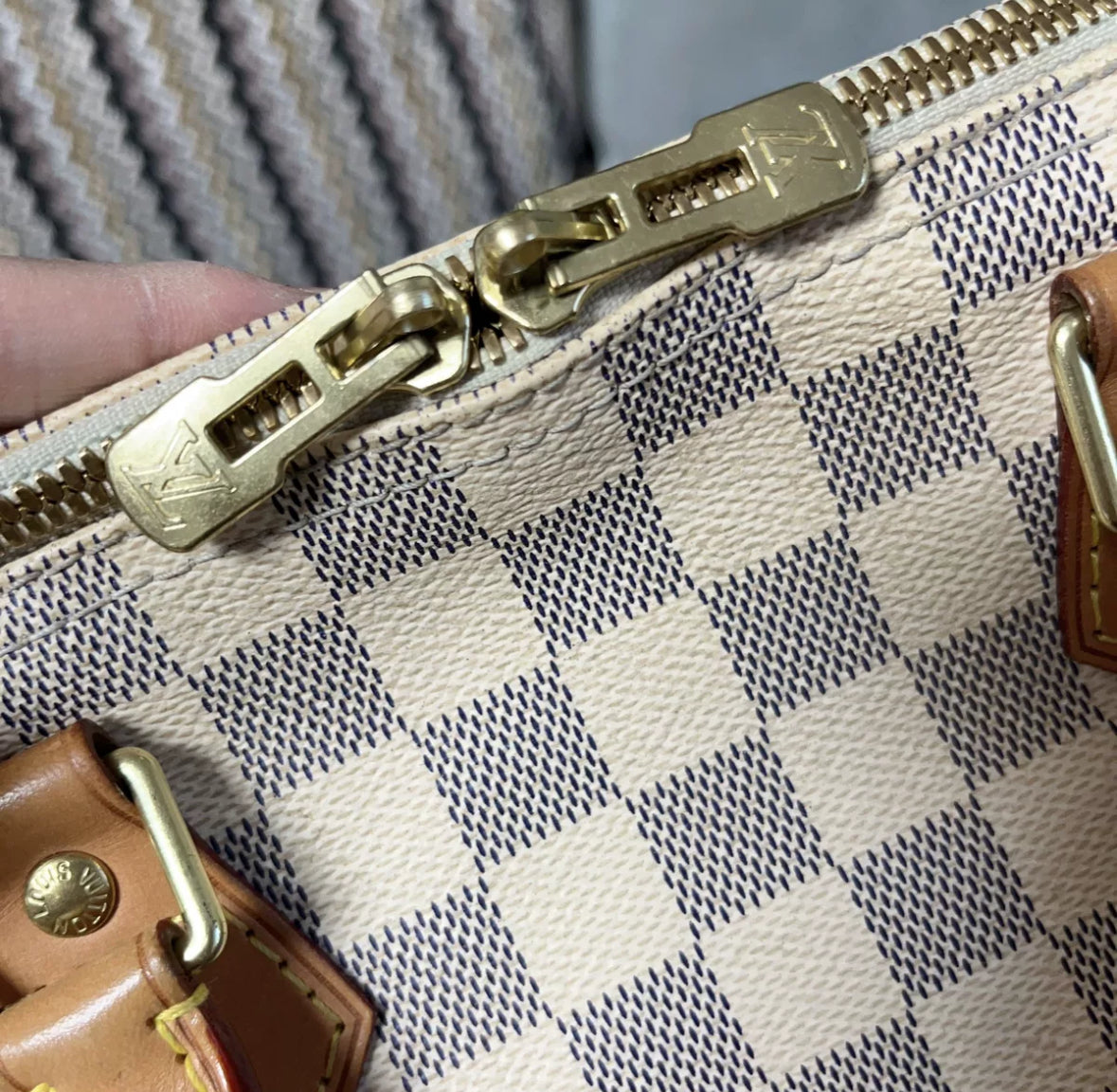 Pre-owned LV Louis Vuitton Speedy 30 Bandoulière Damier Azure