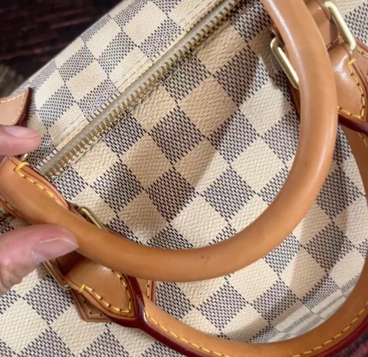 Pre-owned LV Louis Vuitton Speedy 30 Bandoulière Damier Azure