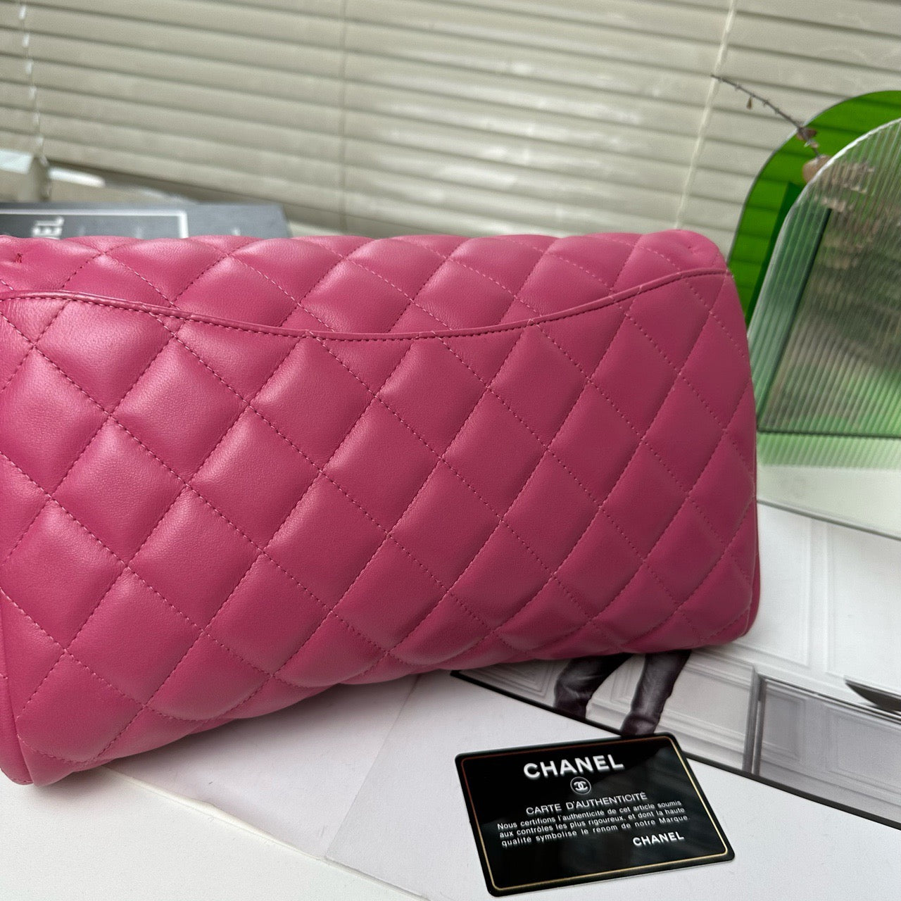 New Gems | Pre-owned Chanel Quilted Flap Clutch with Chain Lambskin Barbie Pink w/ Golden Hardware with Card