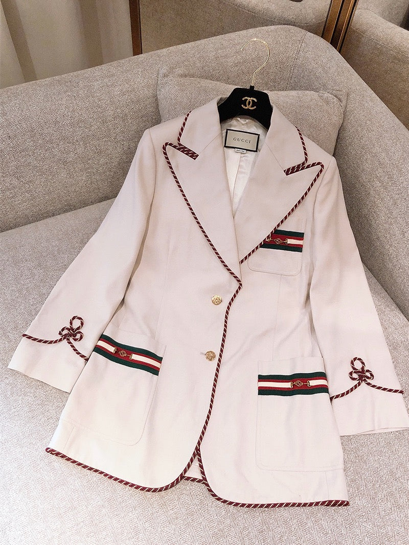 Pre-owned Gucci Linen Jacket, Size 42