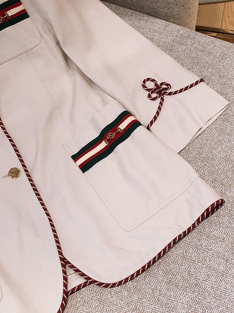 Pre-owned Gucci Linen Jacket, Size 42