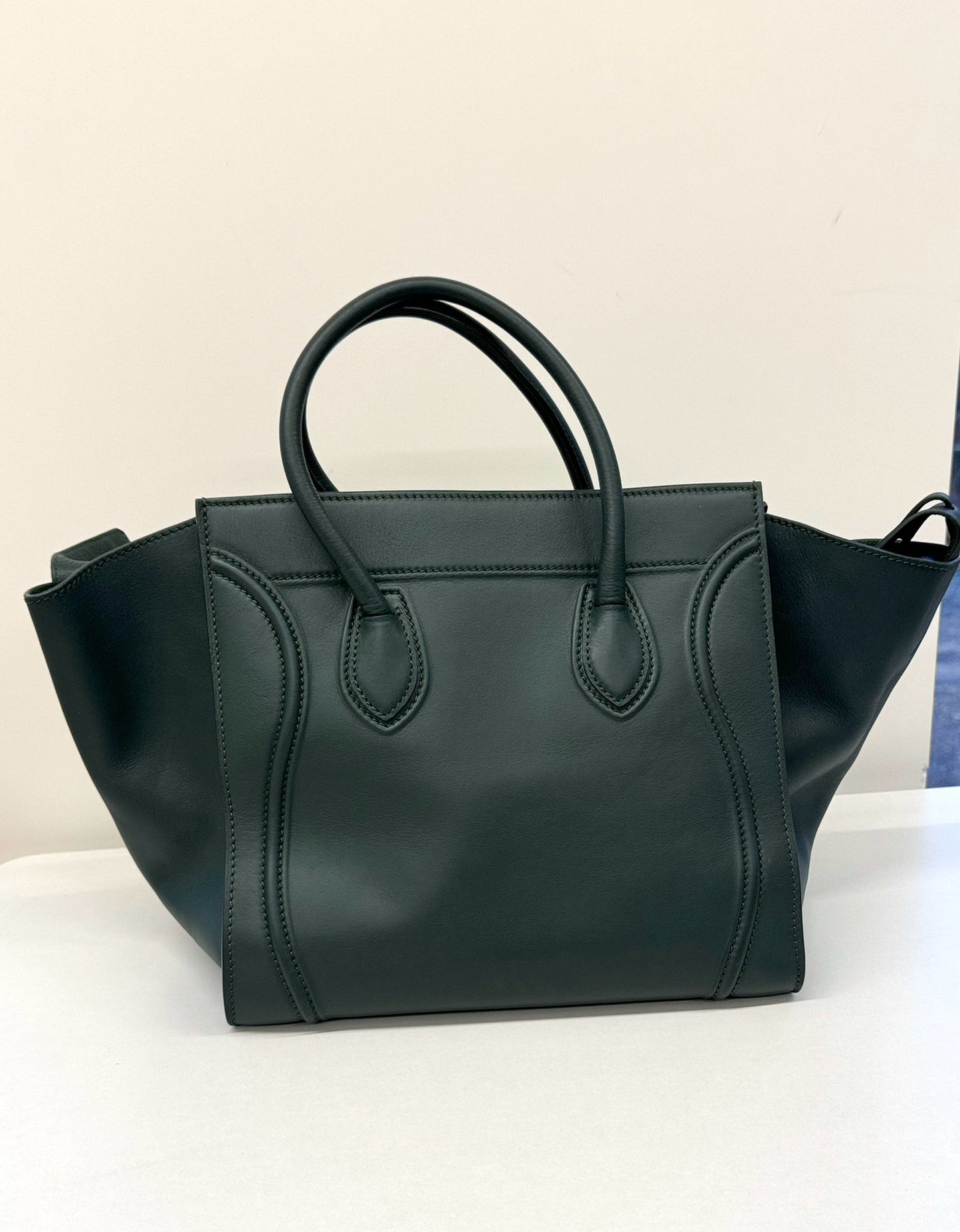 Pre-owned Celine Luggage Phantom Dark Green Calfskin