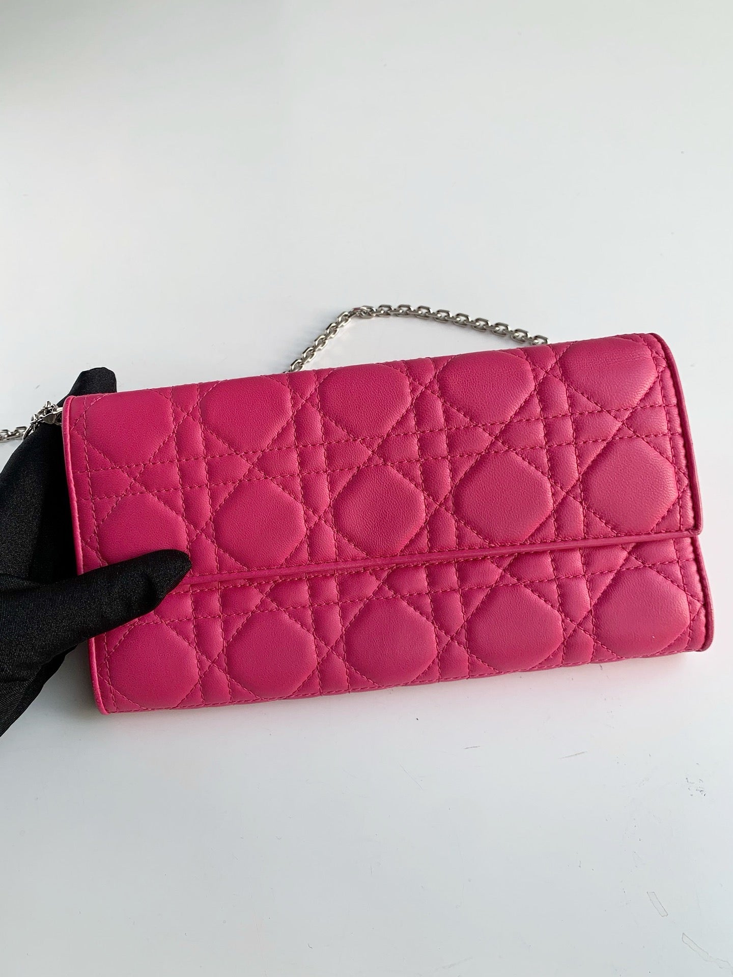 Pre-owned Dior Fuchsia Pink WOC Lambskin