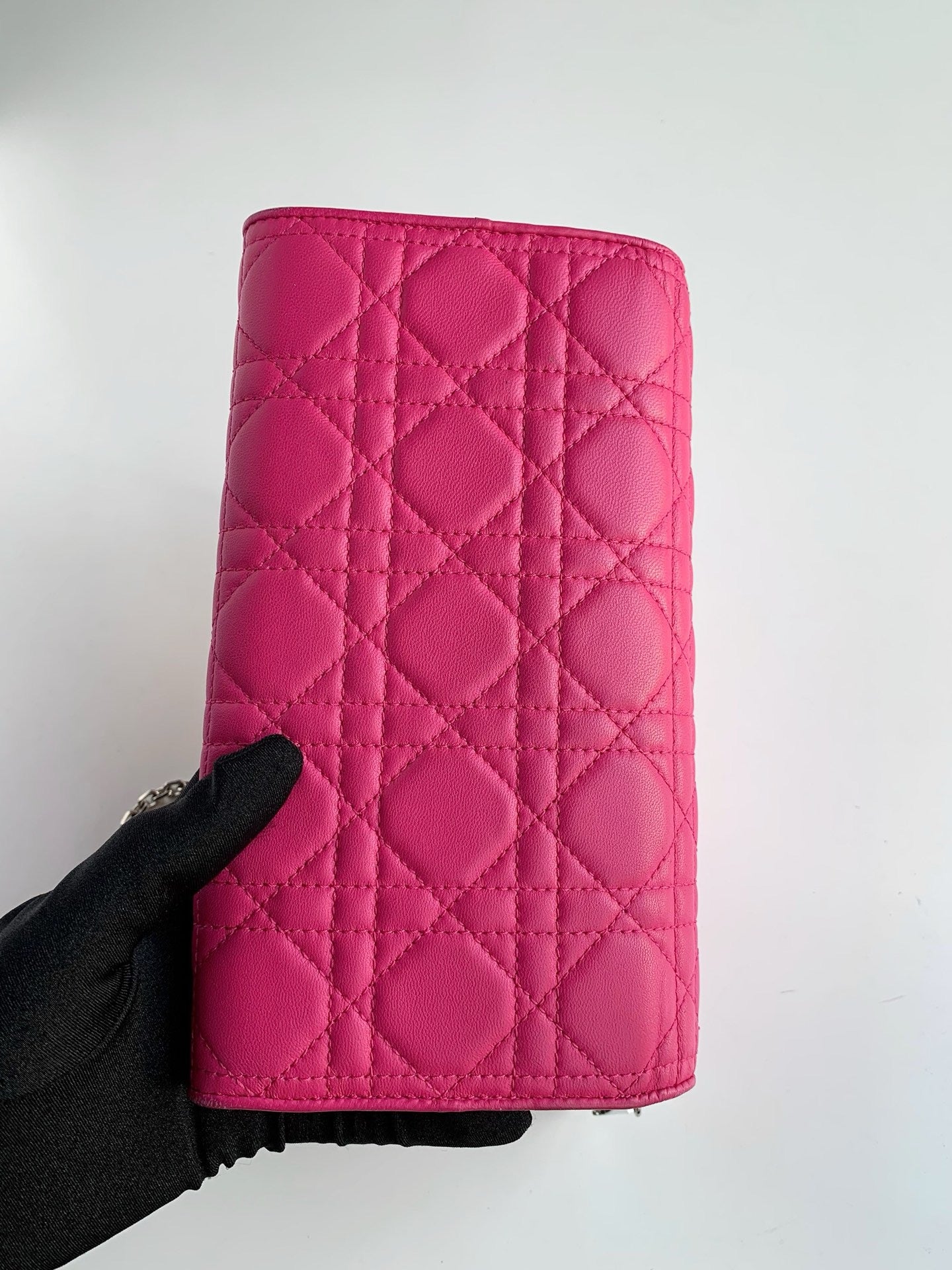 Pre-owned Dior Fuchsia Pink WOC Lambskin