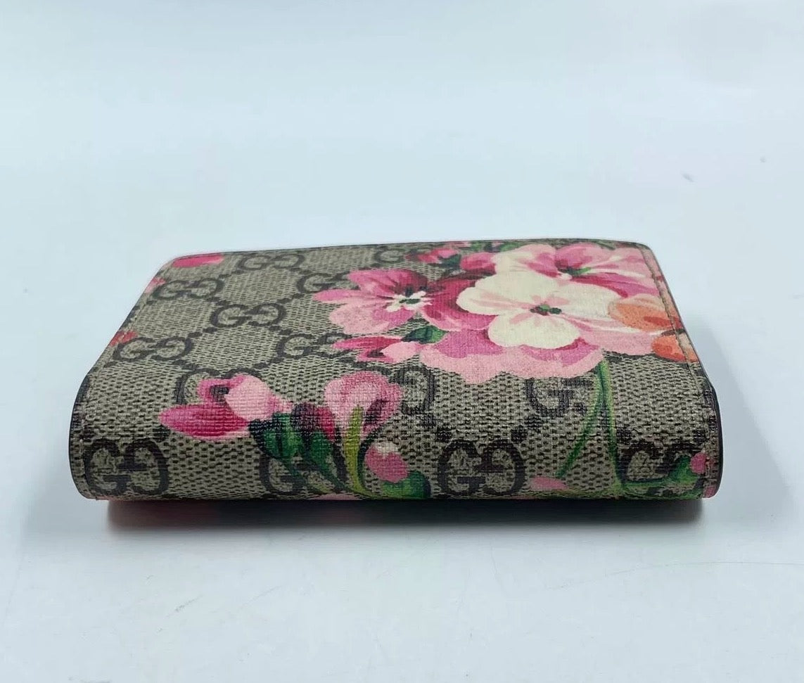 Складной кошелек Gucci GG Blossom Pre-owned из холста с покрытием розового цвета